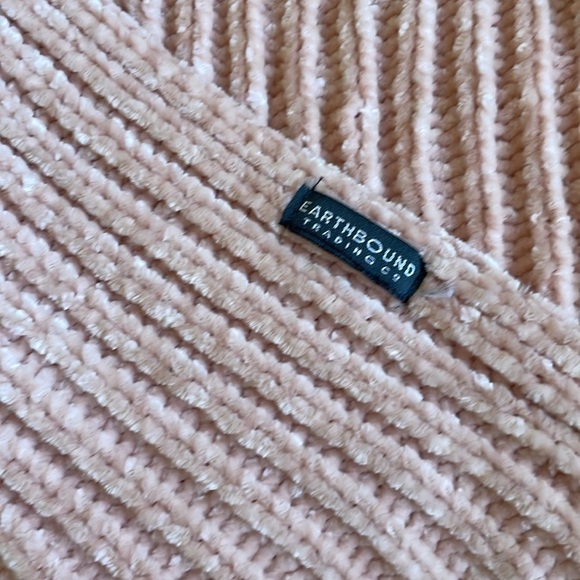 Earthbound Trading Co Pink Chenille Kimono Poncho Cocoon - Picture 7 of 8